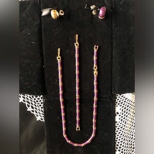 Erwin Pearl Gold Plated Bamboo Jewelry Set